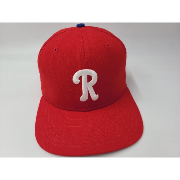 Vintage Reading Phillies New Era Pro Model DuPont Snapback Hat Cap Wool MiLB Red